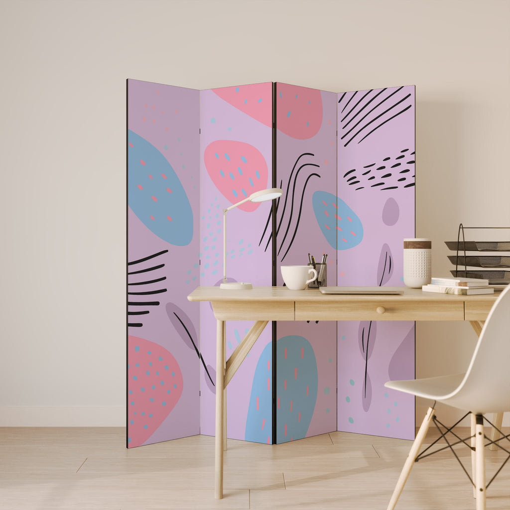 PINKY FRENZY Dekorativer 4-teiliger Raumteiler