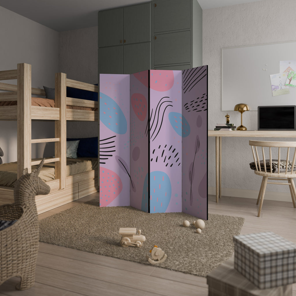 PINKY FRENZY Dekorativer 4-teiliger Raumteiler
