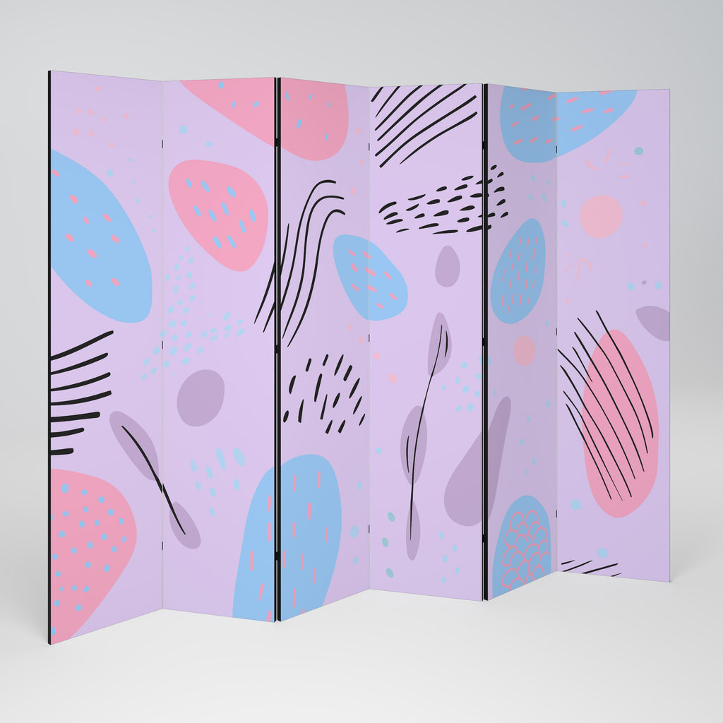 PINKY FRENZY Dekorativer 6-teiliger Raumteiler