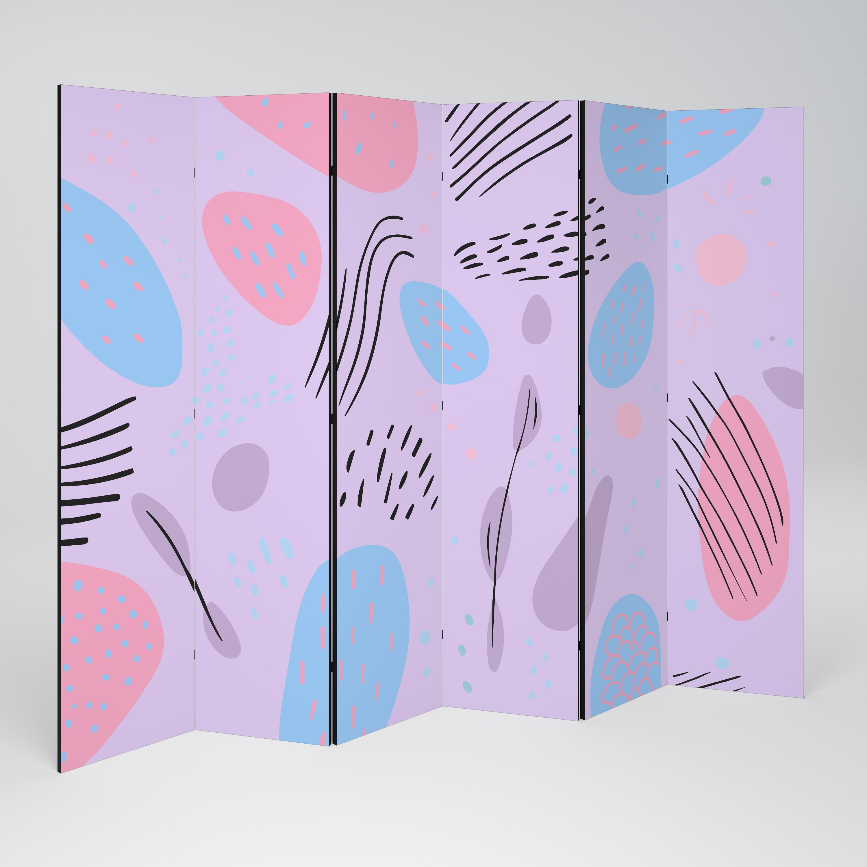 PINKY FRENZY Dekorativer 6-teiliger Raumteiler