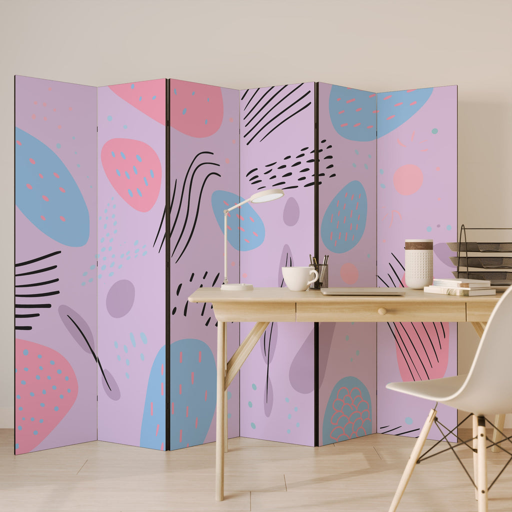 PINKY FRENZY Dekorativer 6-teiliger Raumteiler