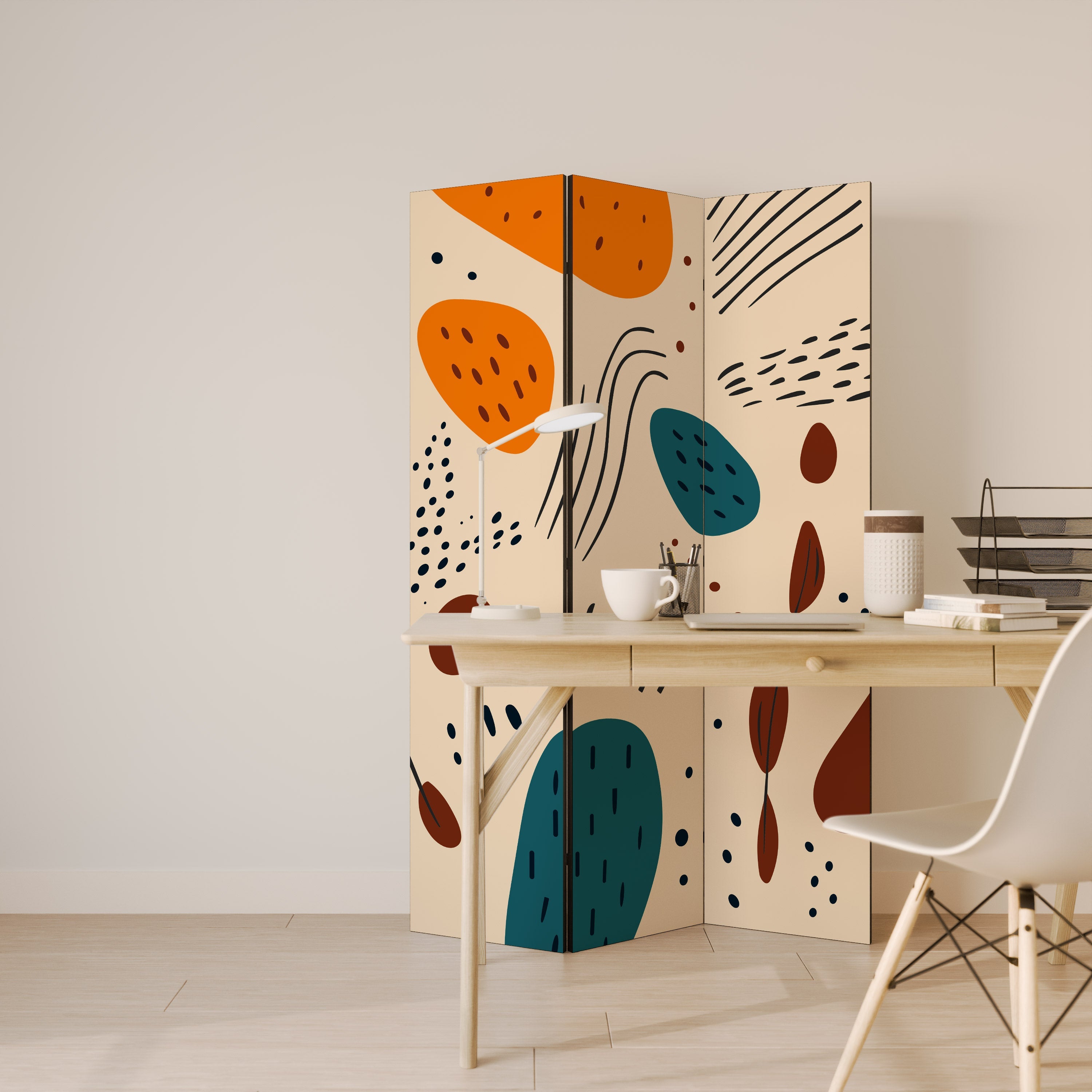 VIBRANT FRENZY Dekorativer 3-teiliger Raumteiler