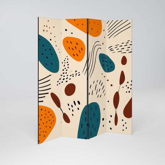 VIBRANT FRENZY 4-teiliger Paravent