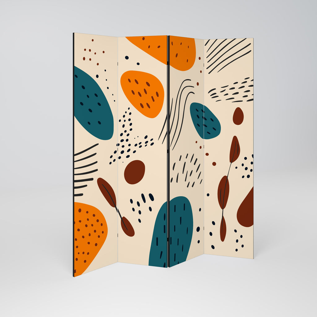 VIBRANT FRENZY Dekorativer 4-teiliger Raumteiler