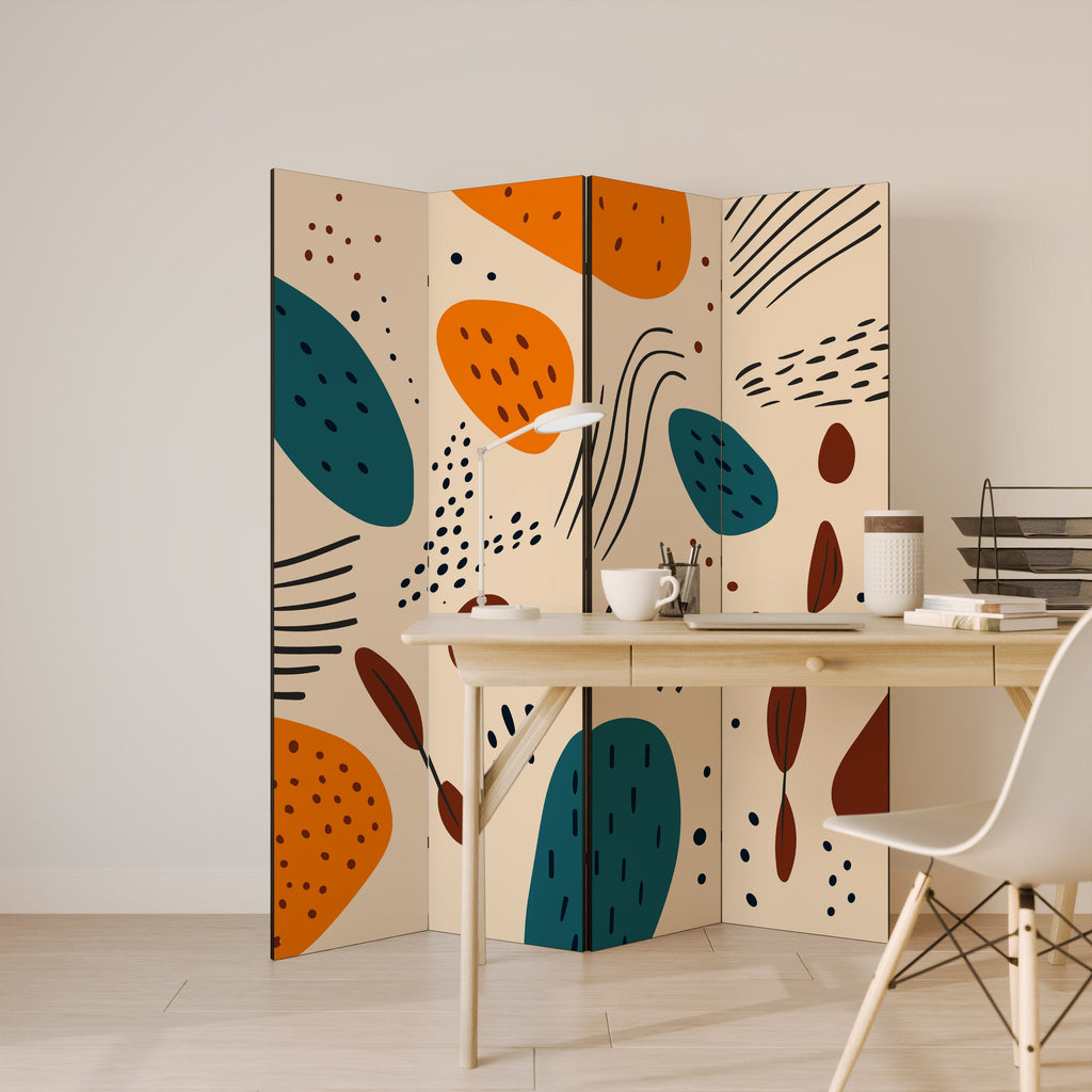 VIBRANT FRENZY Dekorativer 4-teiliger Raumteiler