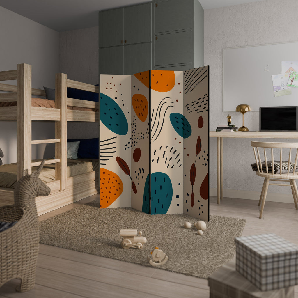 VIBRANT FRENZY Dekorativer 4-teiliger Raumteiler