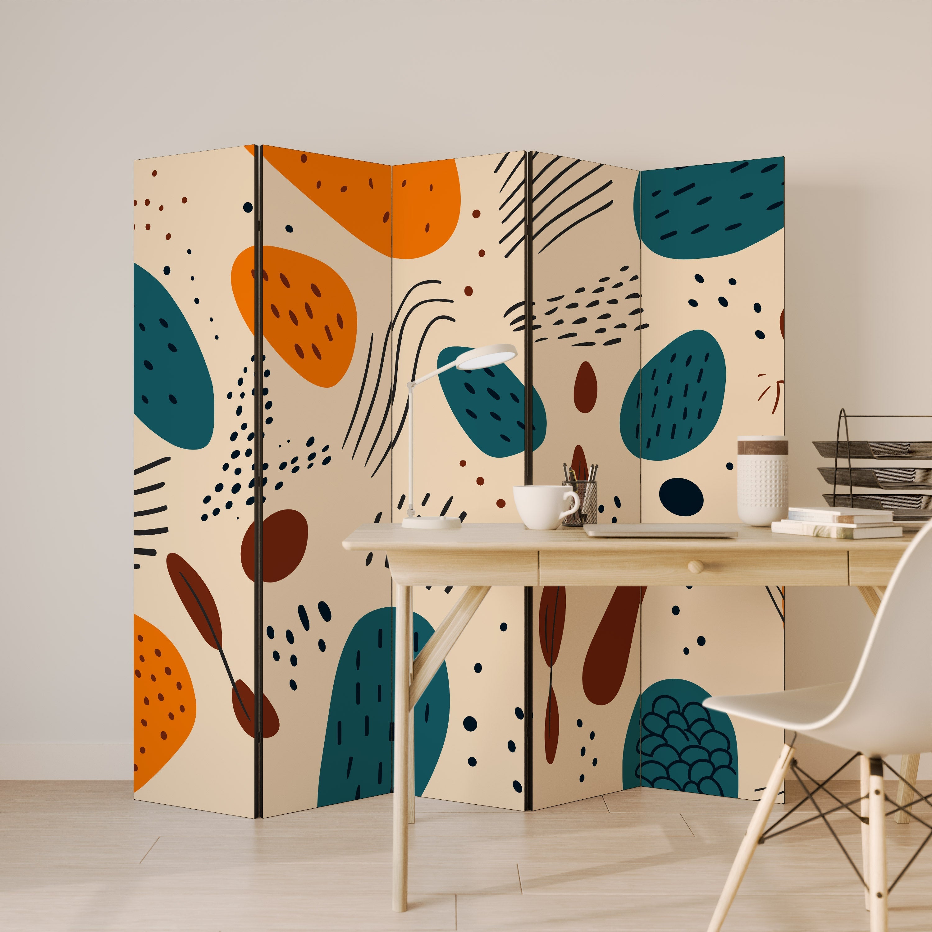 VIBRANT FRENZY Dekorativer 5-teiliger Raumteiler
