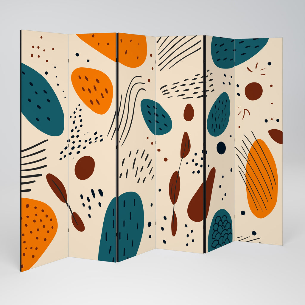 VIBRANT FRENZY Dekorativer 6-teiliger Raumteiler