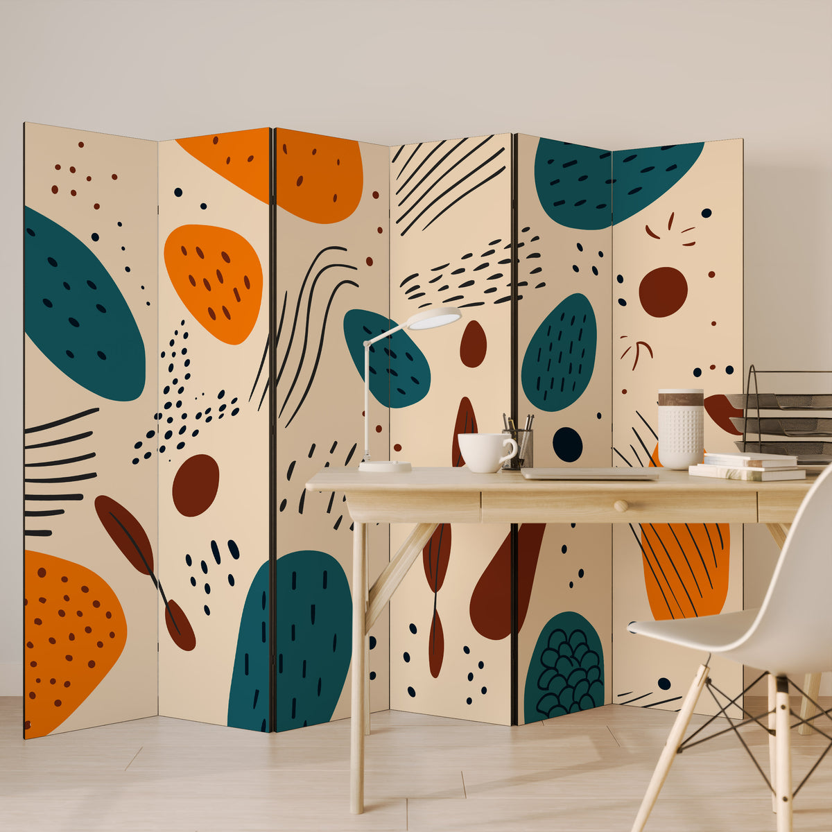 VIBRANT FRENZY 6-Panel Room Divider