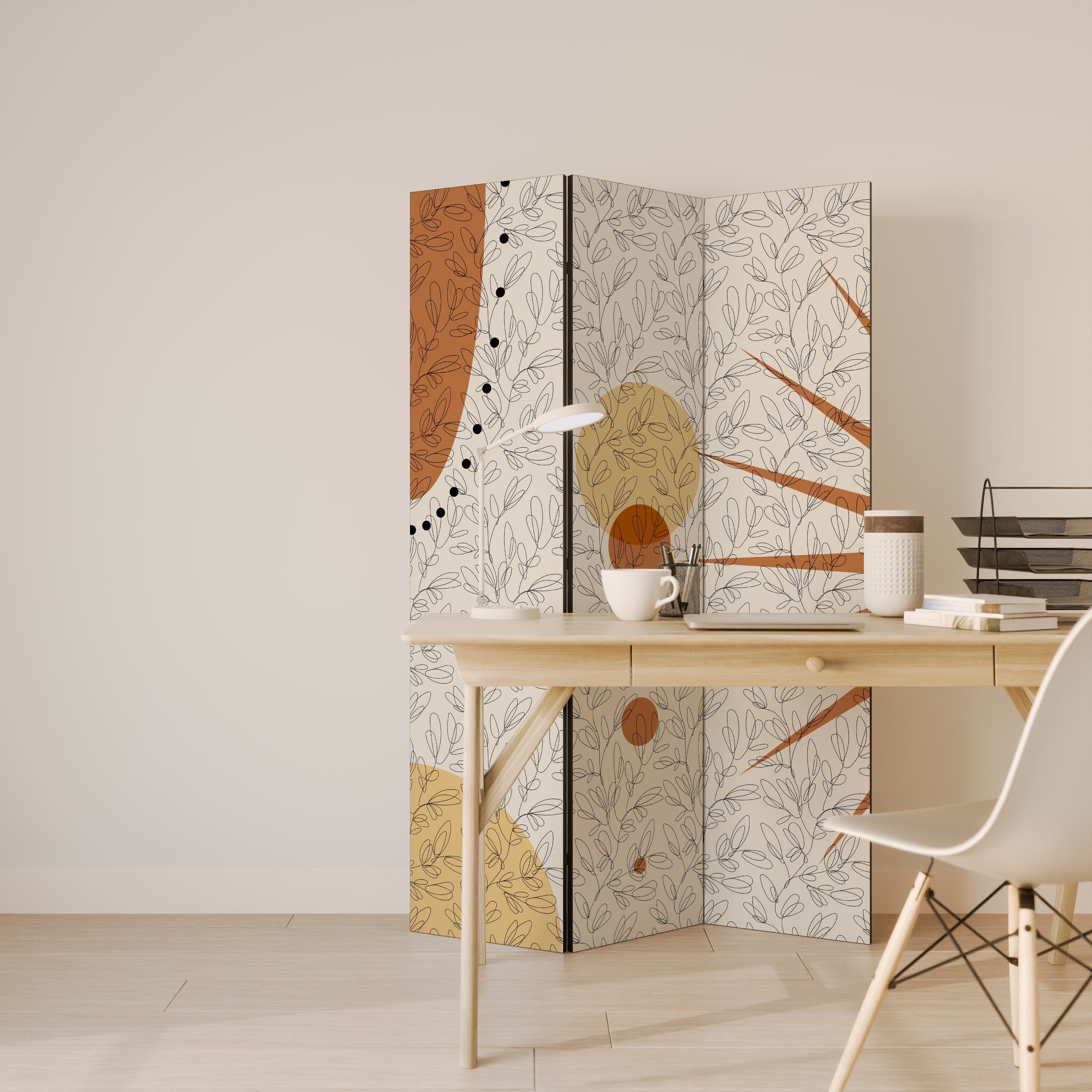 RAYS AND ROUNDELS 3-teiliger Paravent