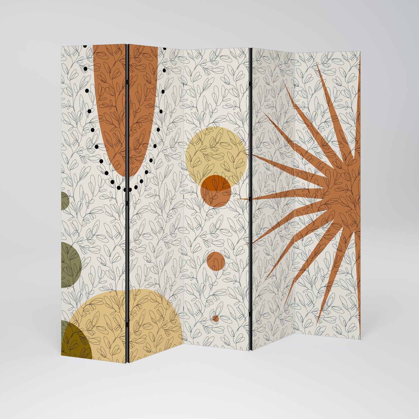 RAYS AND ROUNDELS 5-teiliger Paravent