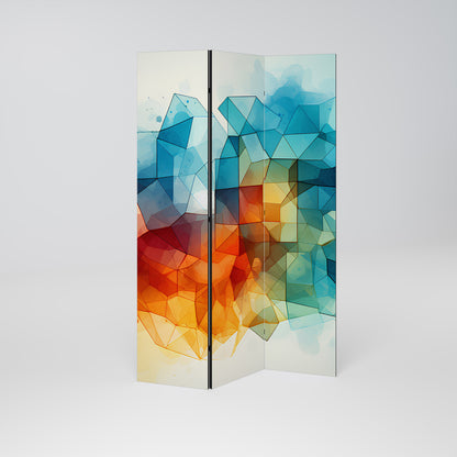 VIBRANT FACETS UNITE 3-Panel Room Divider