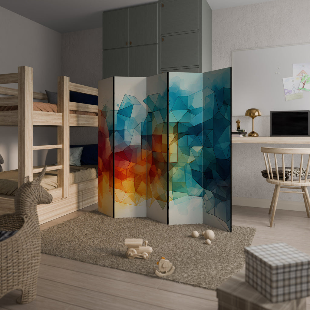 VIBRANT FACETS UNITE Dekorativer 5-teiliger Raumteiler