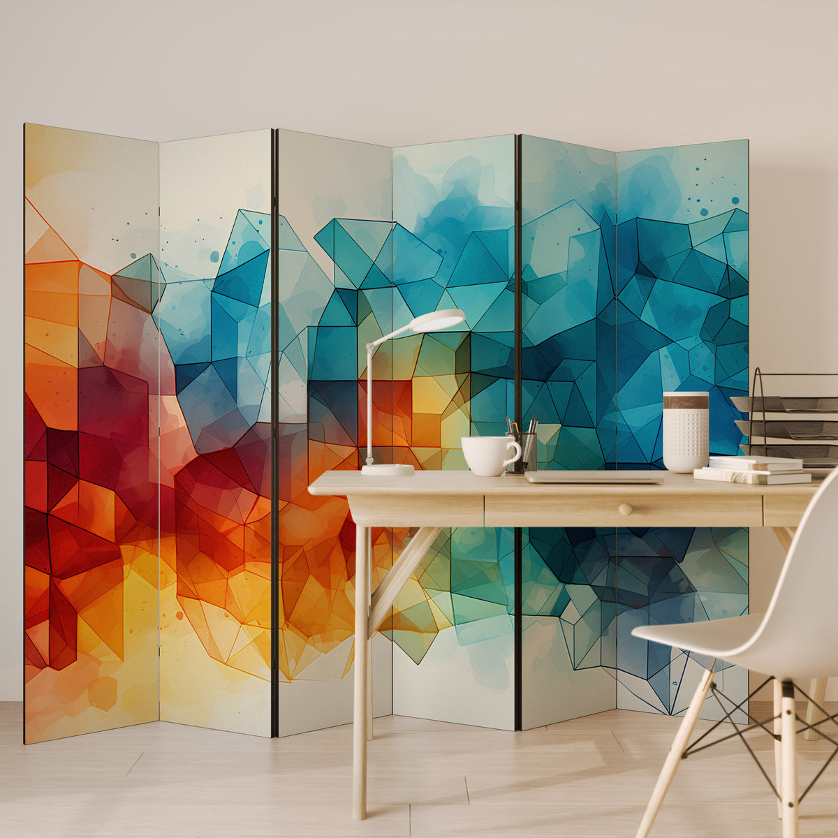 VIBRANT FACETS UNITE 6-teiliger Paravent