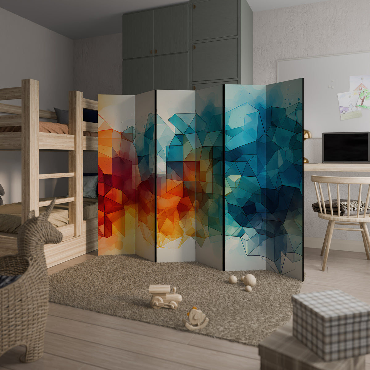 VIBRANT FACETS UNITE 6-teiliger Paravent