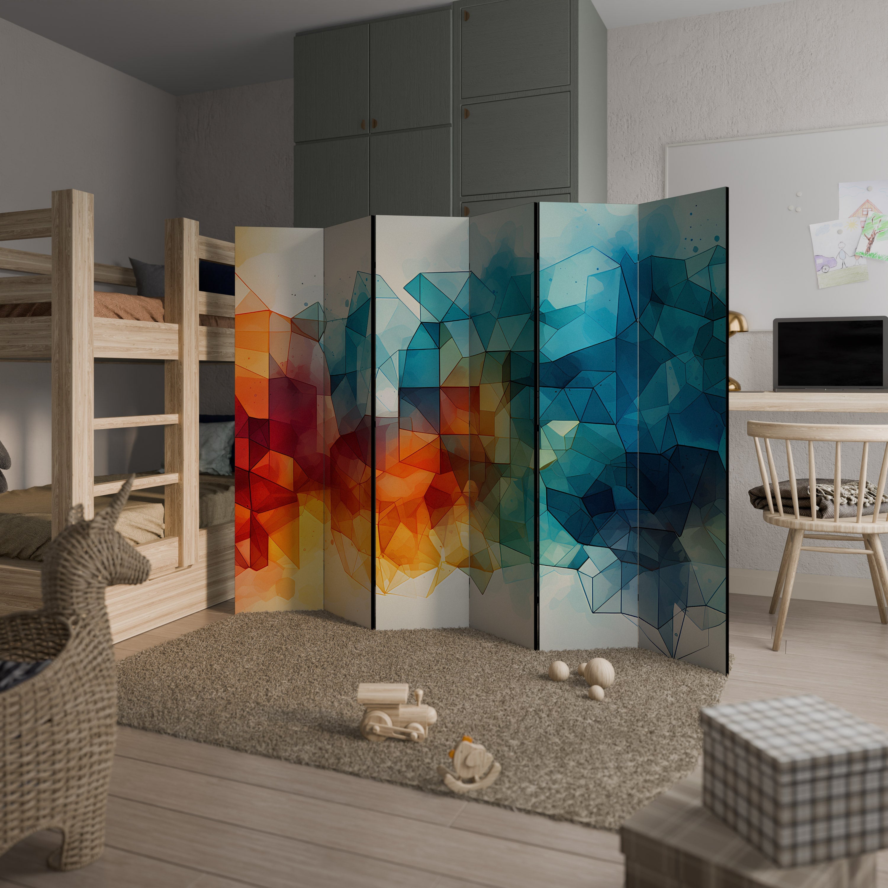 VIBRANT FACETS UNITE Dekorativer 6-teiliger Raumteiler