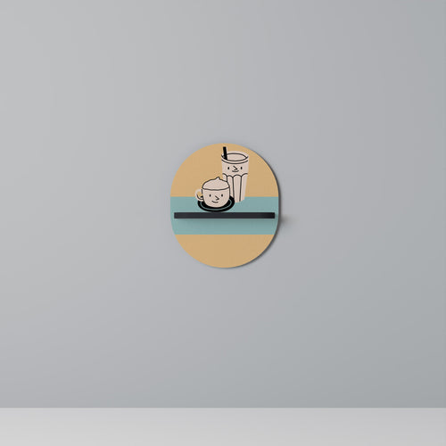 COFFEE PLEASURES Ovales Kunstregal in Schwarz