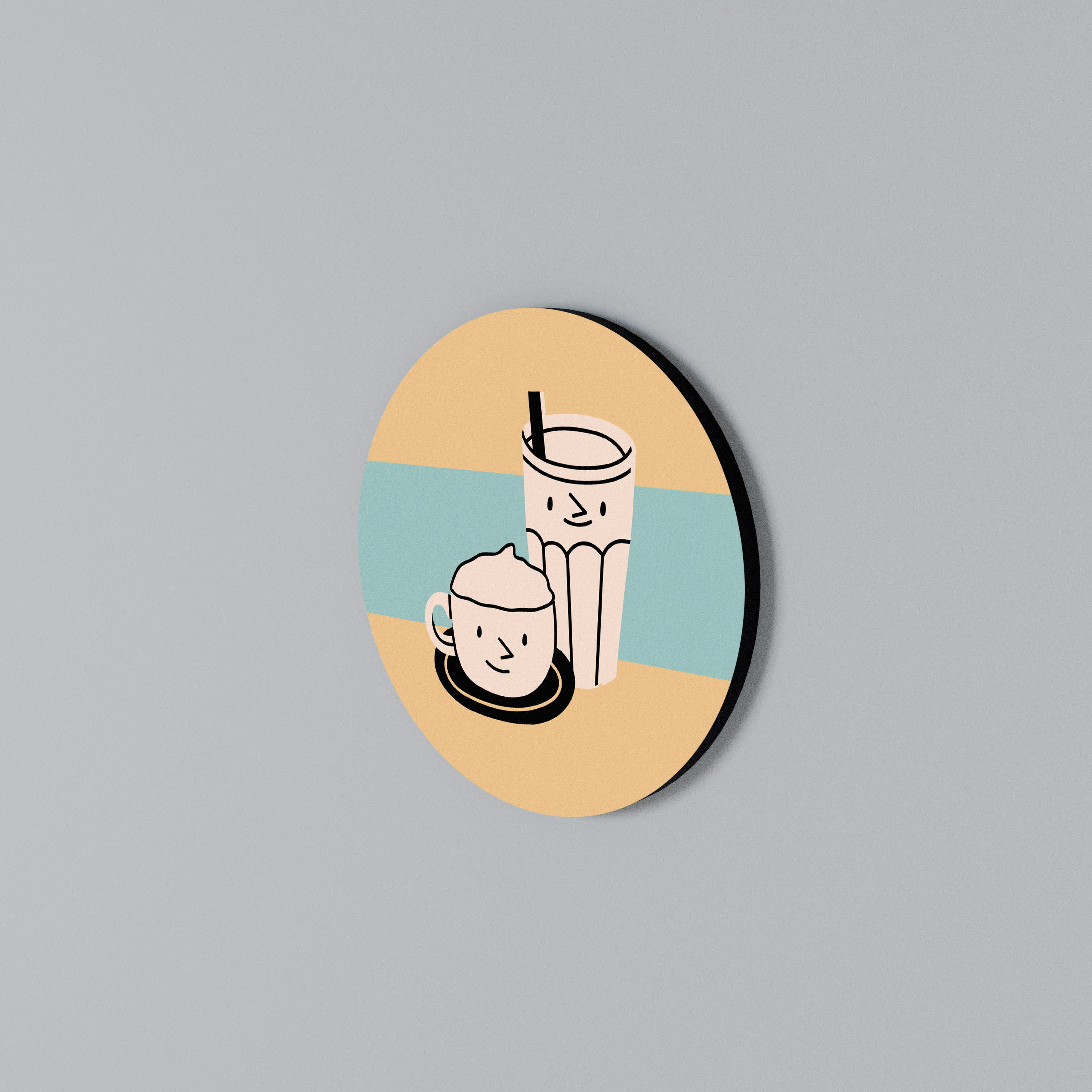 COFFEE PLEASURES Rundes Wandbild