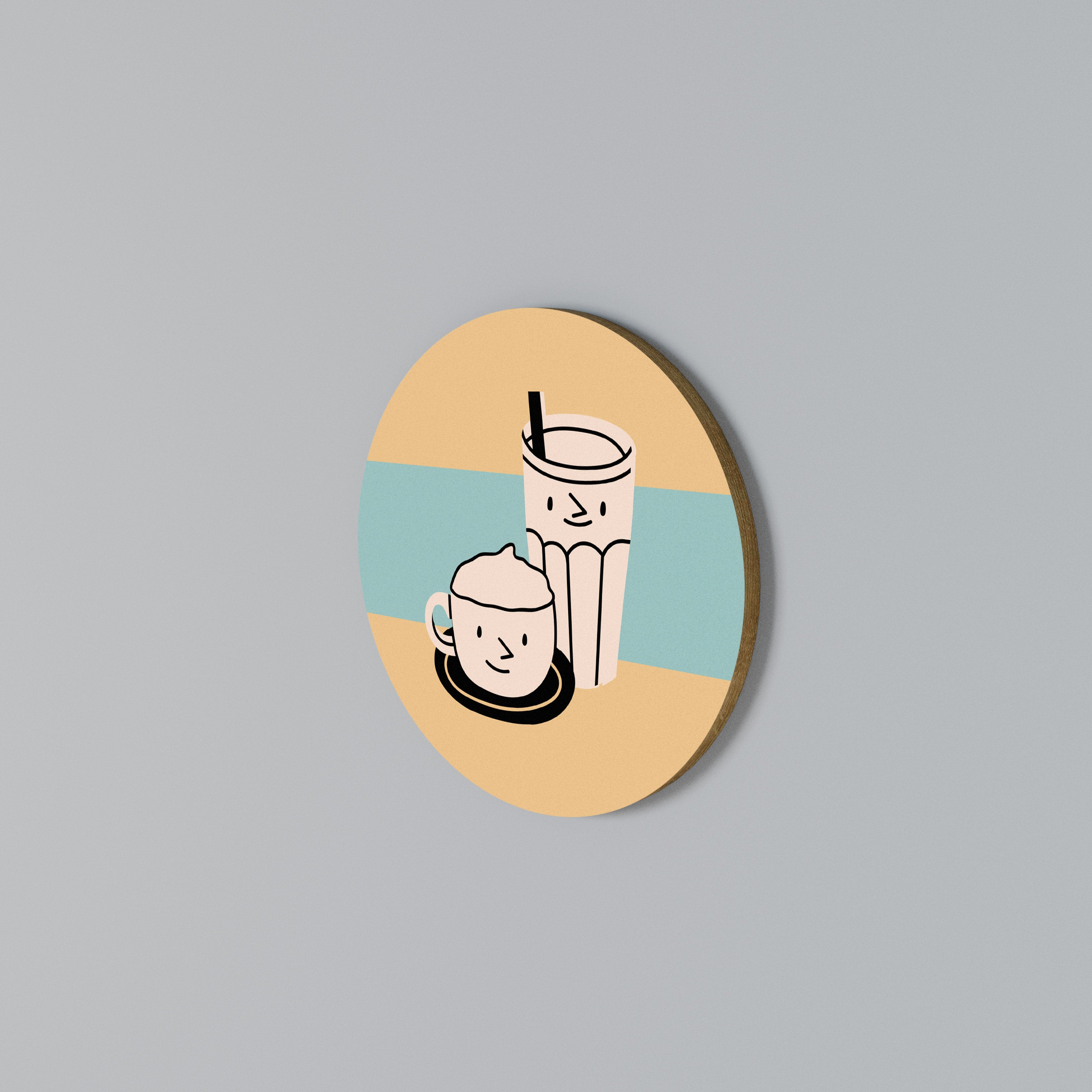 COFFEE PLEASURES Rundes Wandbild