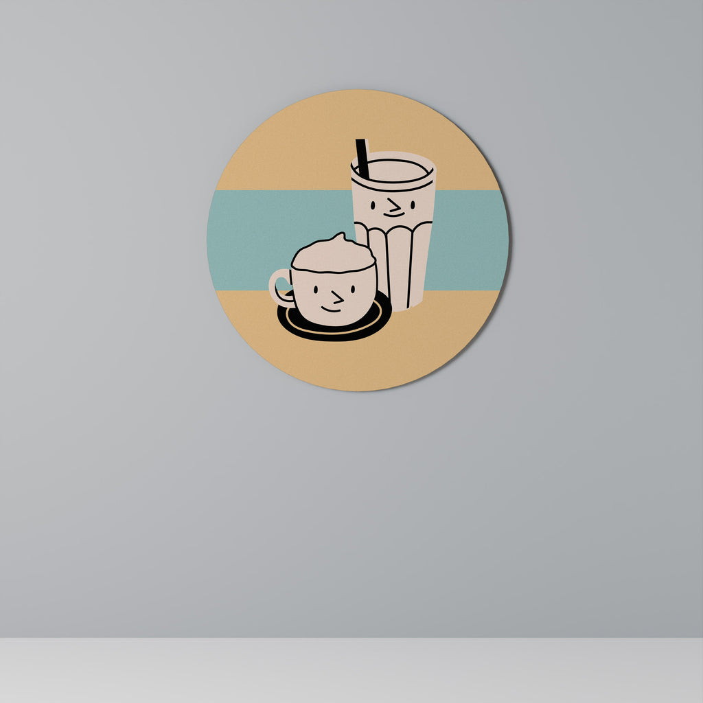 COFFEE PLEASURES Runde Wanddekoration Ø 69 cm