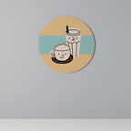 COFFEE PLEASURES Runde Wanddekoration Ø 69 cm