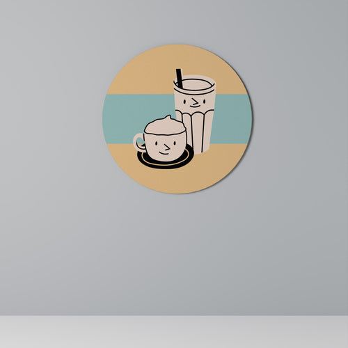 COFFEE PLEASURES Runde Wanddekoration Ø 69 cm