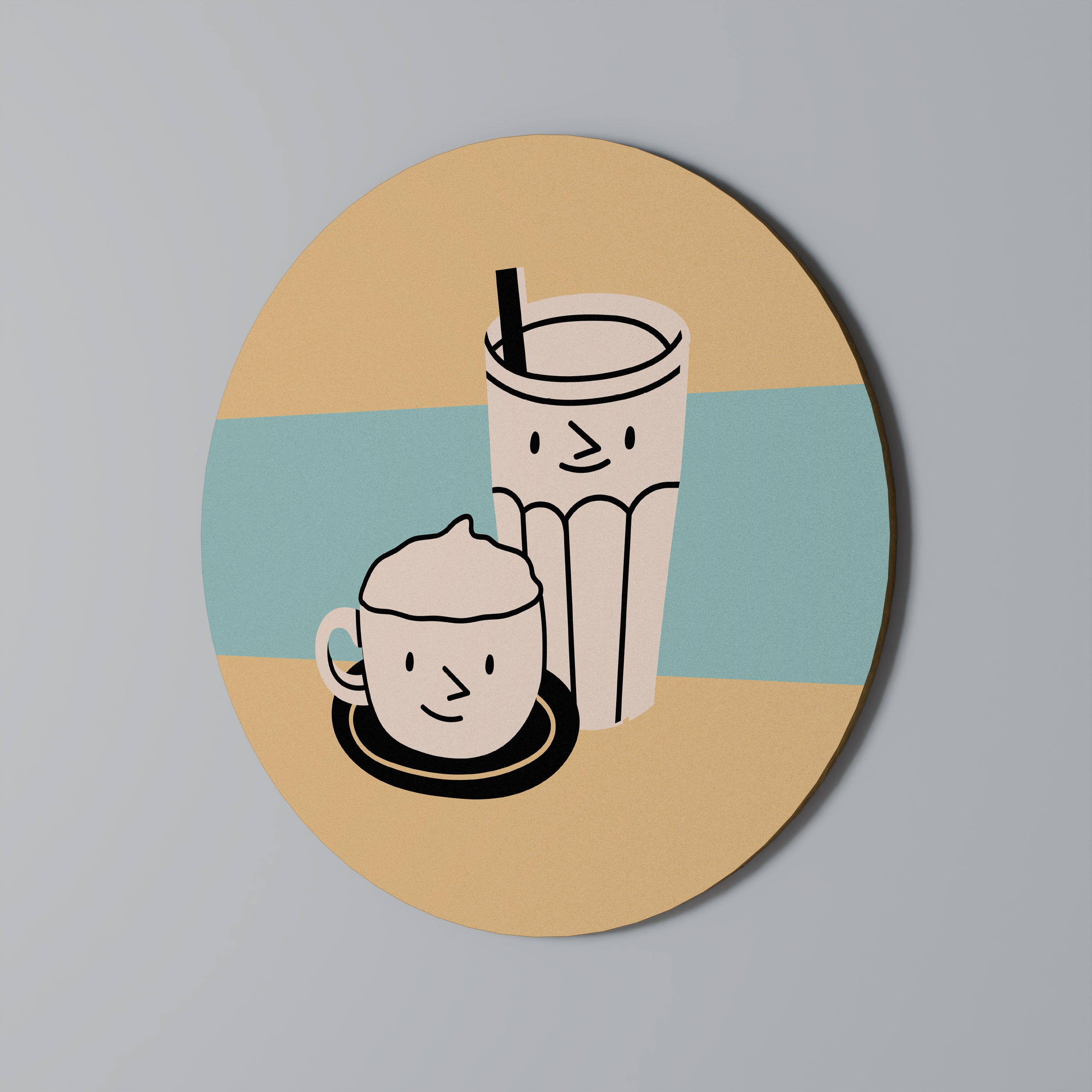 COFFEE PLEASURES Runde Wanddekoration Ø 69 cm