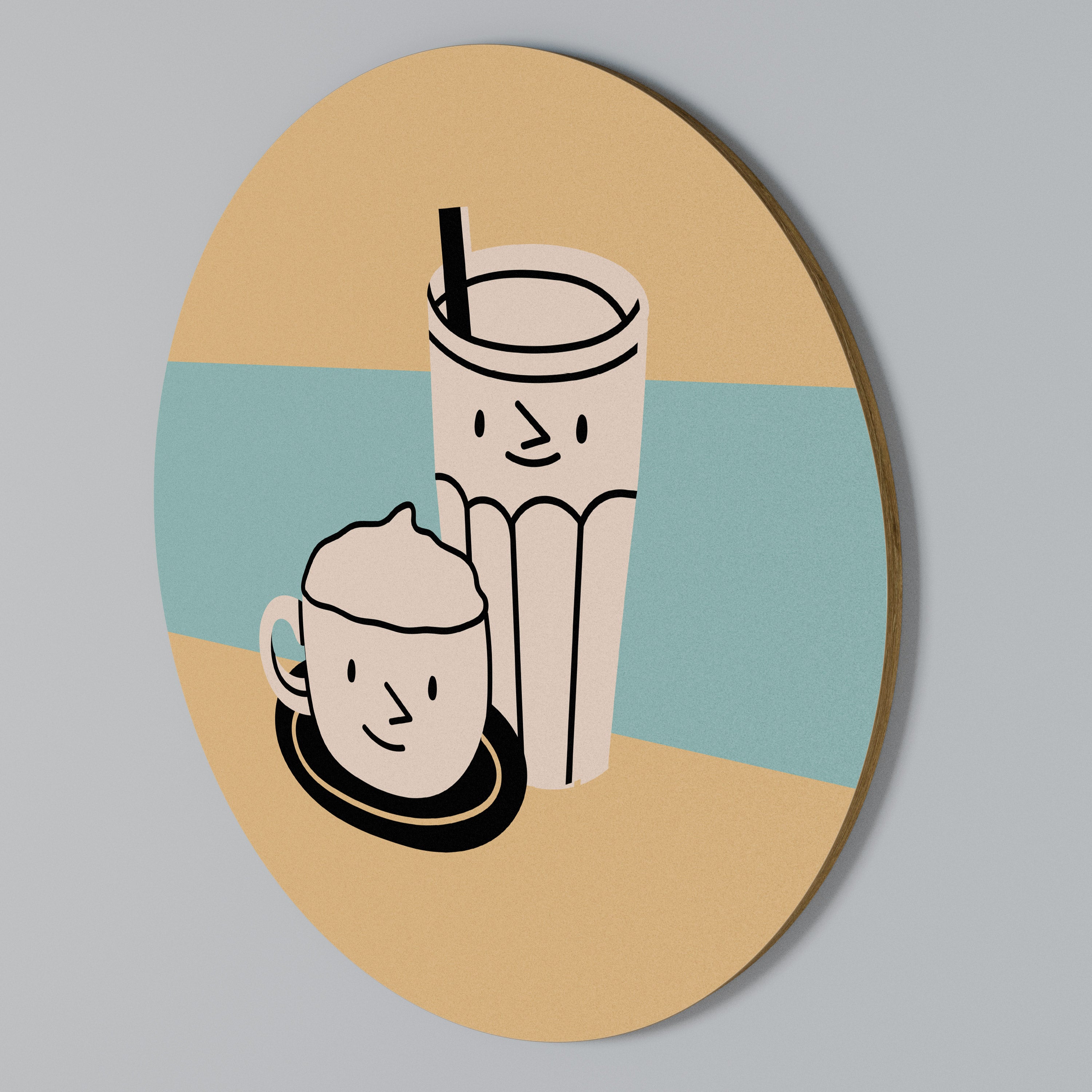 COFFEE PLEASURES Rundes Wandbild