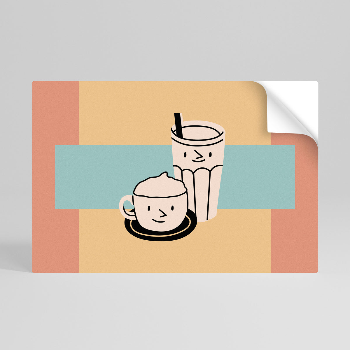 COFFEE PLEASURES Peel and Stick Horizontal Poster