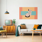 COFFEE PLEASURES Selbstklebendes Horizontal-Poster