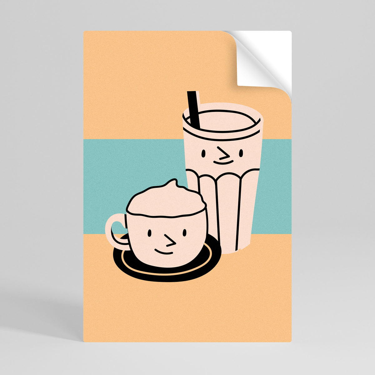 COFFEE PLEASURES Selbstklebendes Poster - Hochformat
