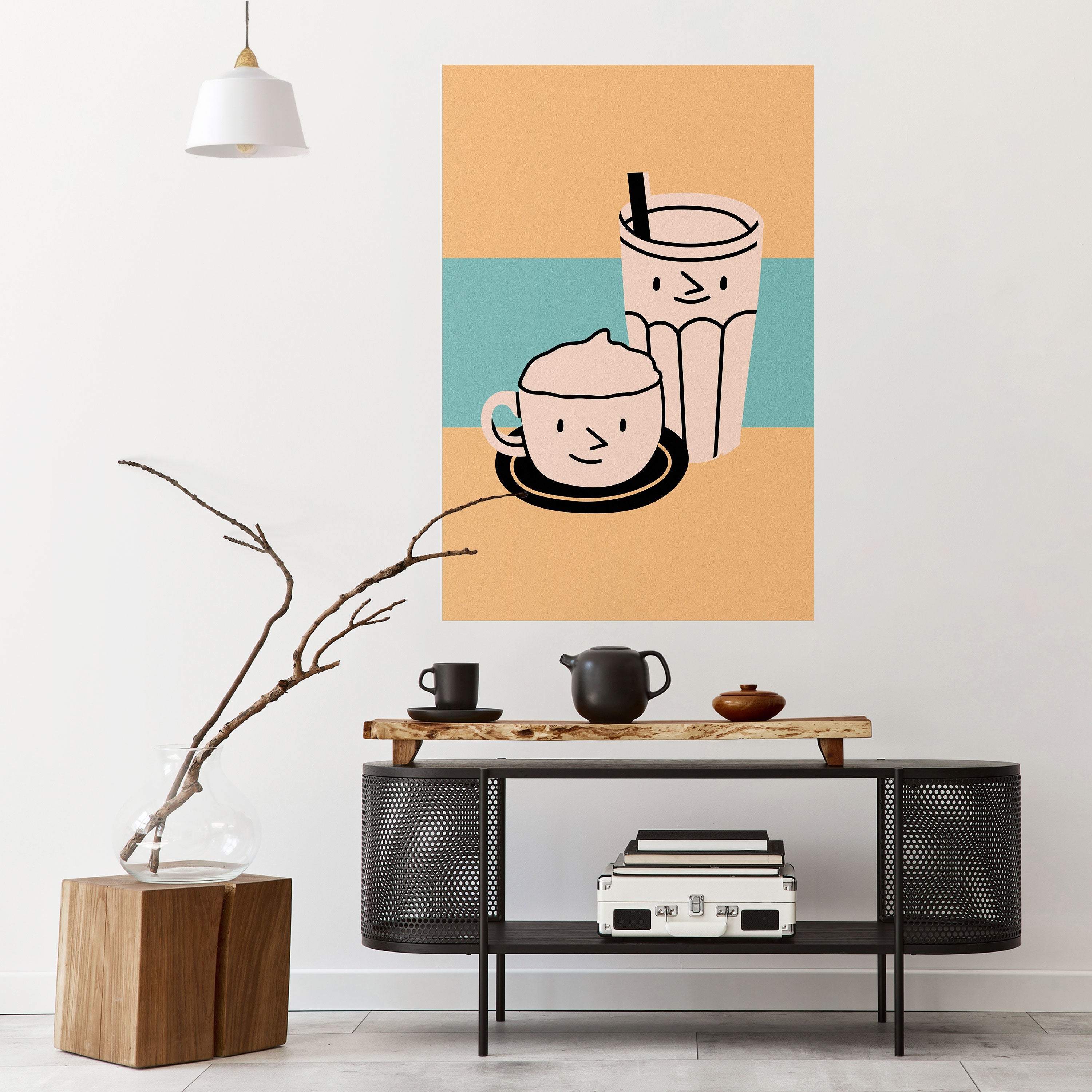 COFFEE PLEASURES Vertikales Poster zum Abziehen und Aufkleben