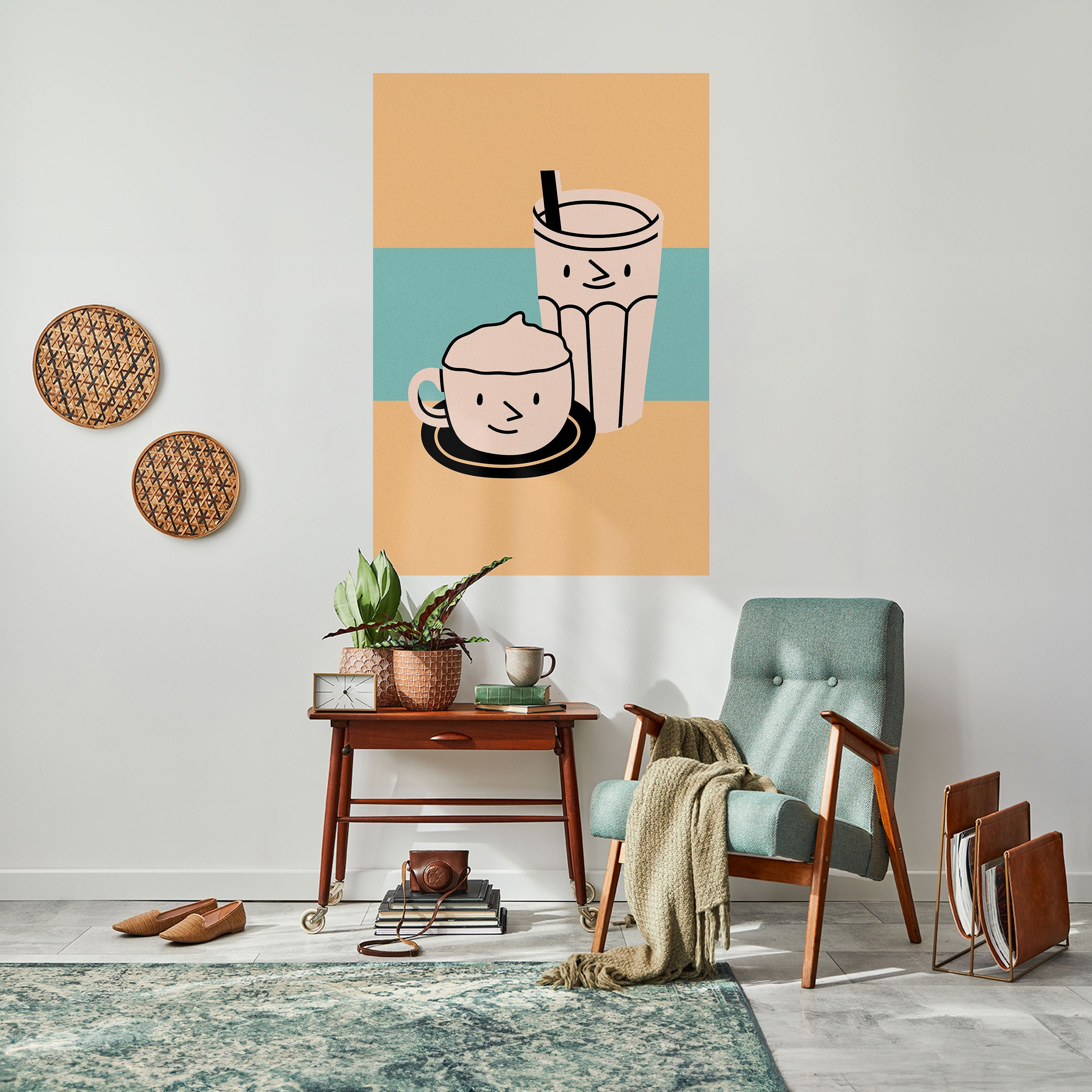 COFFEE PLEASURES Vertikales Poster zum Abziehen und Aufkleben