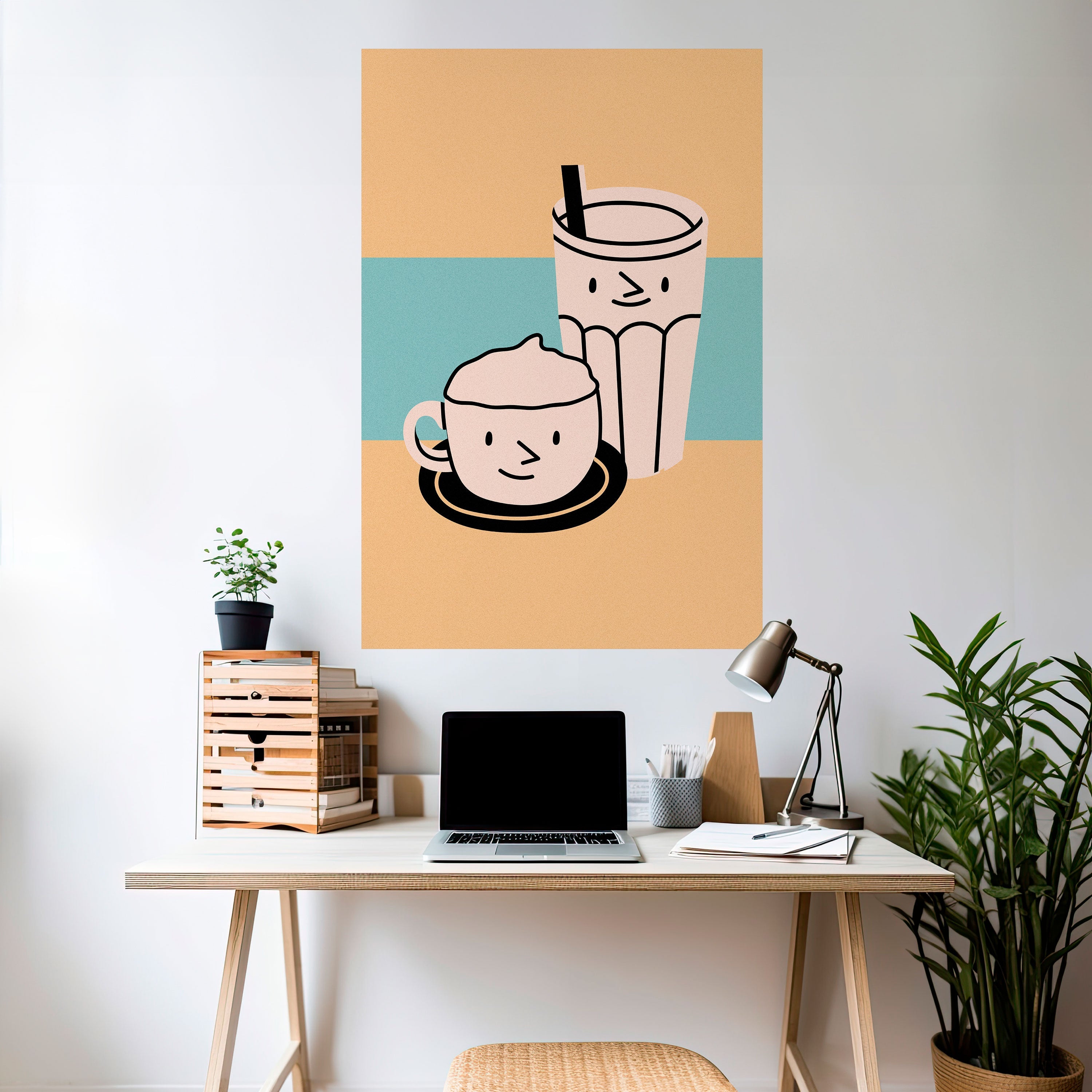 COFFEE PLEASURES Vertikales Poster zum Abziehen und Aufkleben