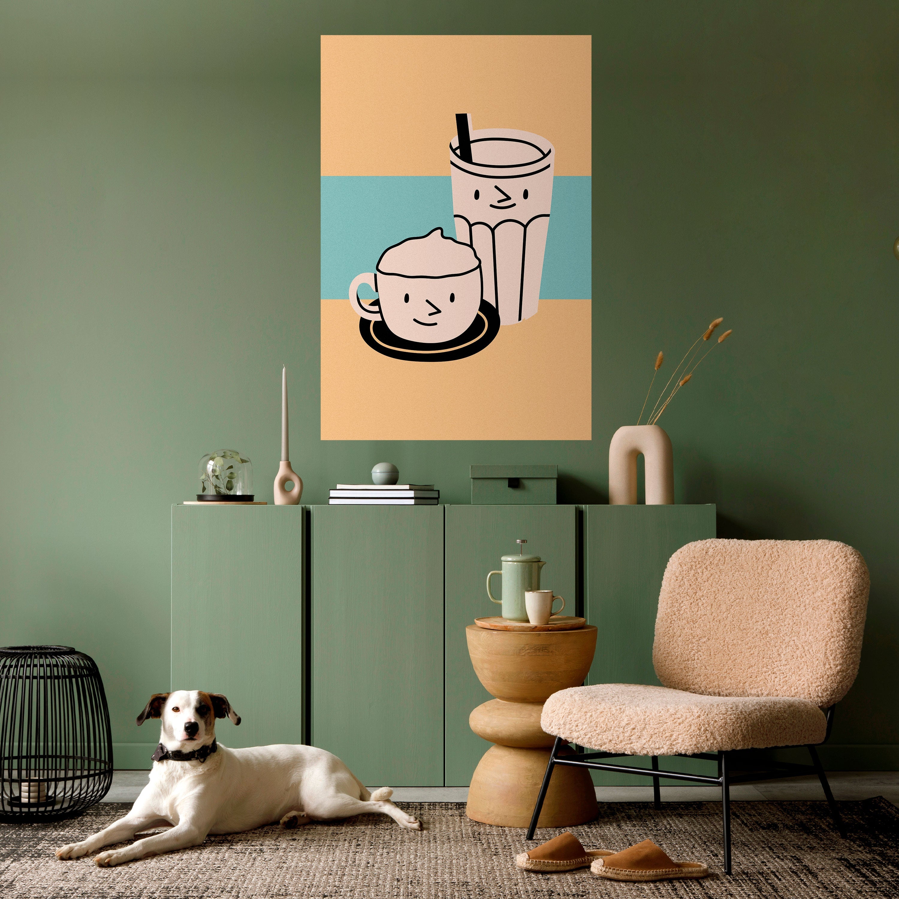 COFFEE PLEASURES Vertikales Poster zum Abziehen und Aufkleben