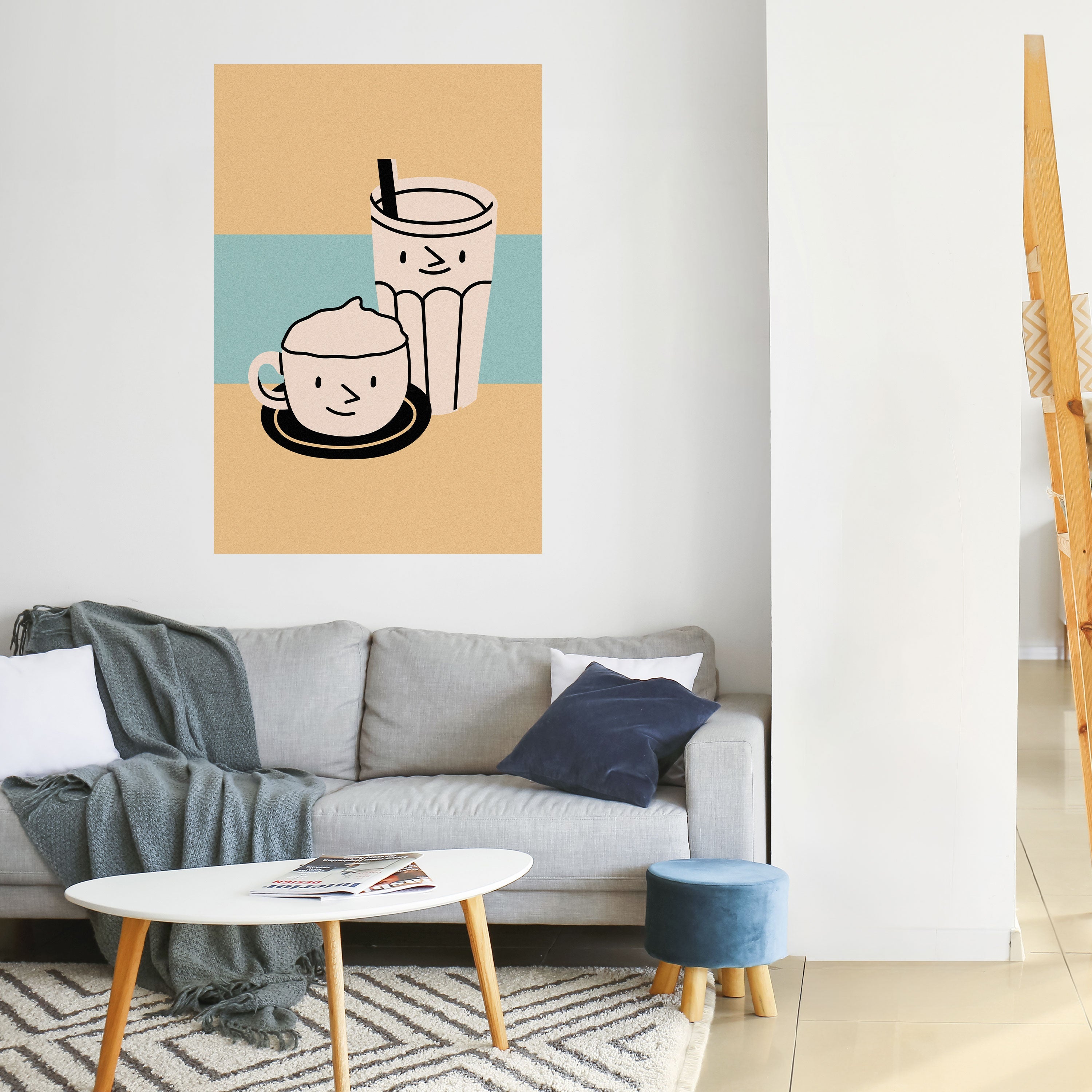 COFFEE PLEASURES Vertikales Poster zum Abziehen und Aufkleben