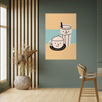 COFFEE PLEASURES Selbstklebendes Poster - Hochformat