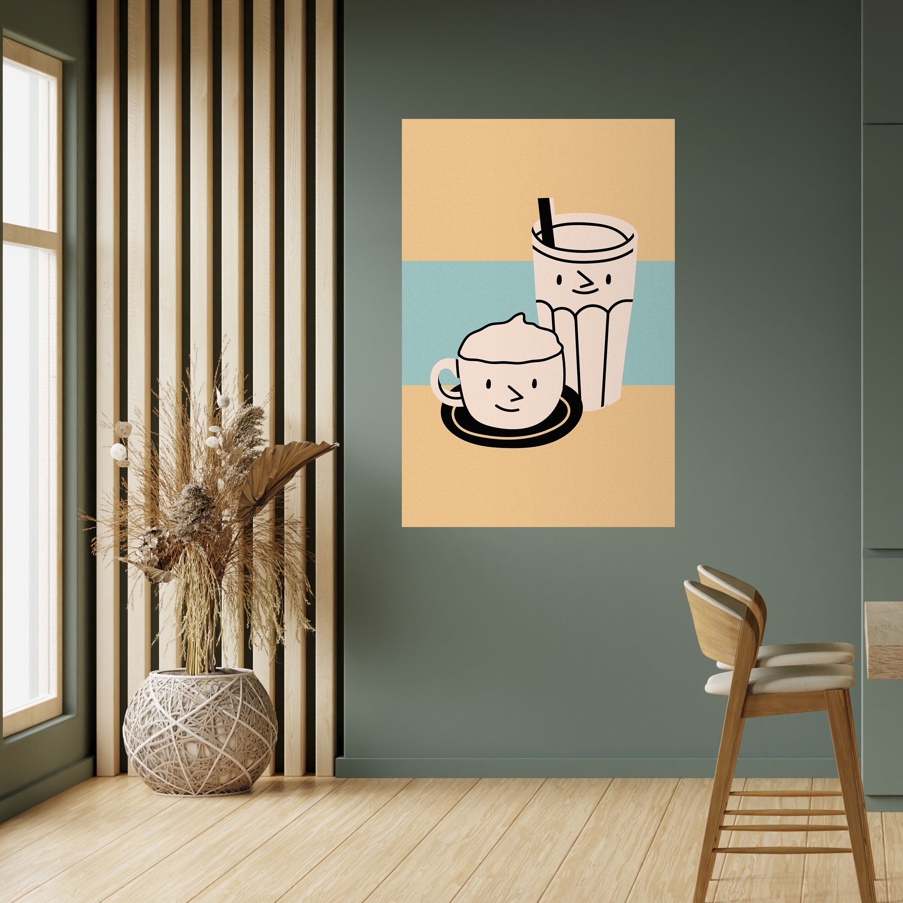 COFFEE PLEASURES Vertikales Poster zum Abziehen und Aufkleben