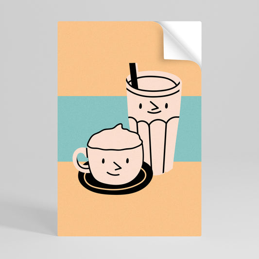 COFFEE PLEASURES Peel and Stick Vertical Poster