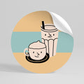 COFFEE PLEASURES Runder Wandsticker zum Abziehen und Aufkleben