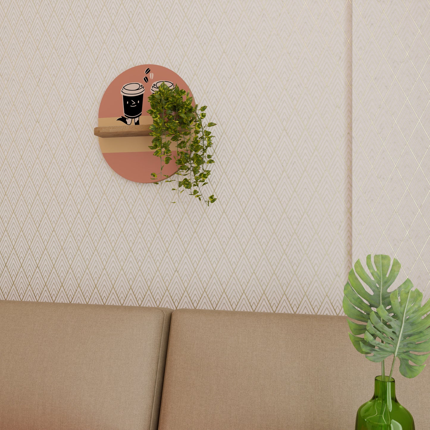 JOYFUL COFFEE Dekoratives Wandregal