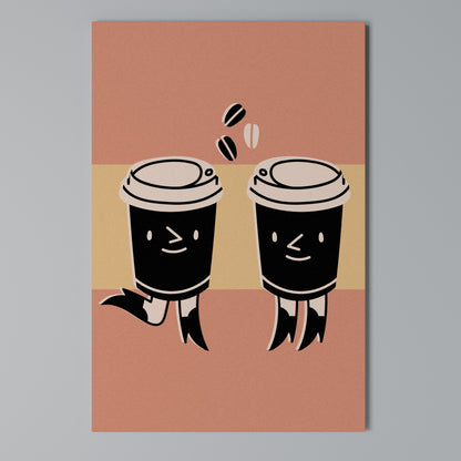 JOYFUL COFFEE Vertical Canvas Print
