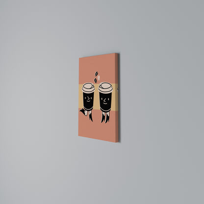 JOYFUL COFFEE Vertical Canvas Print