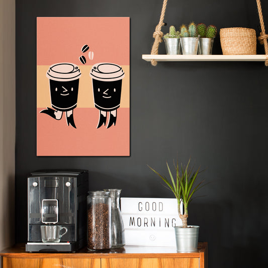 JOYFUL COFFEE Vertical Canvas Print