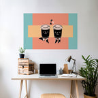 JOYFUL COFFEE Selbstklebendes Horizontal-Poster