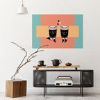 JOYFUL COFFEE Selbstklebendes Horizontal-Poster
