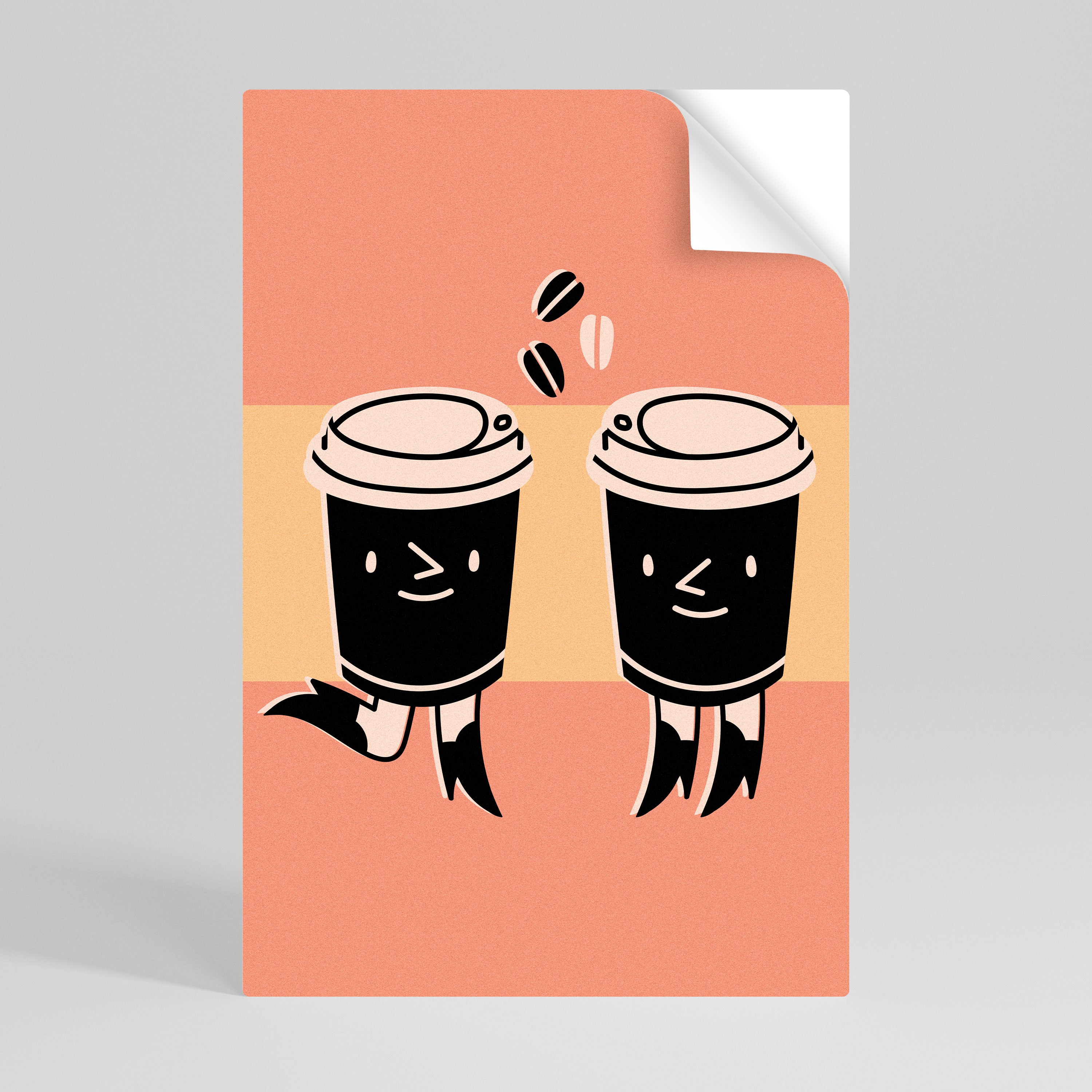 JOYFUL COFFEE Selbstklebendes Poster - Hochformat