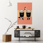 JOYFUL COFFEE Selbstklebendes Poster - Hochformat