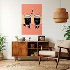 JOYFUL COFFEE Selbstklebendes Poster - Hochformat