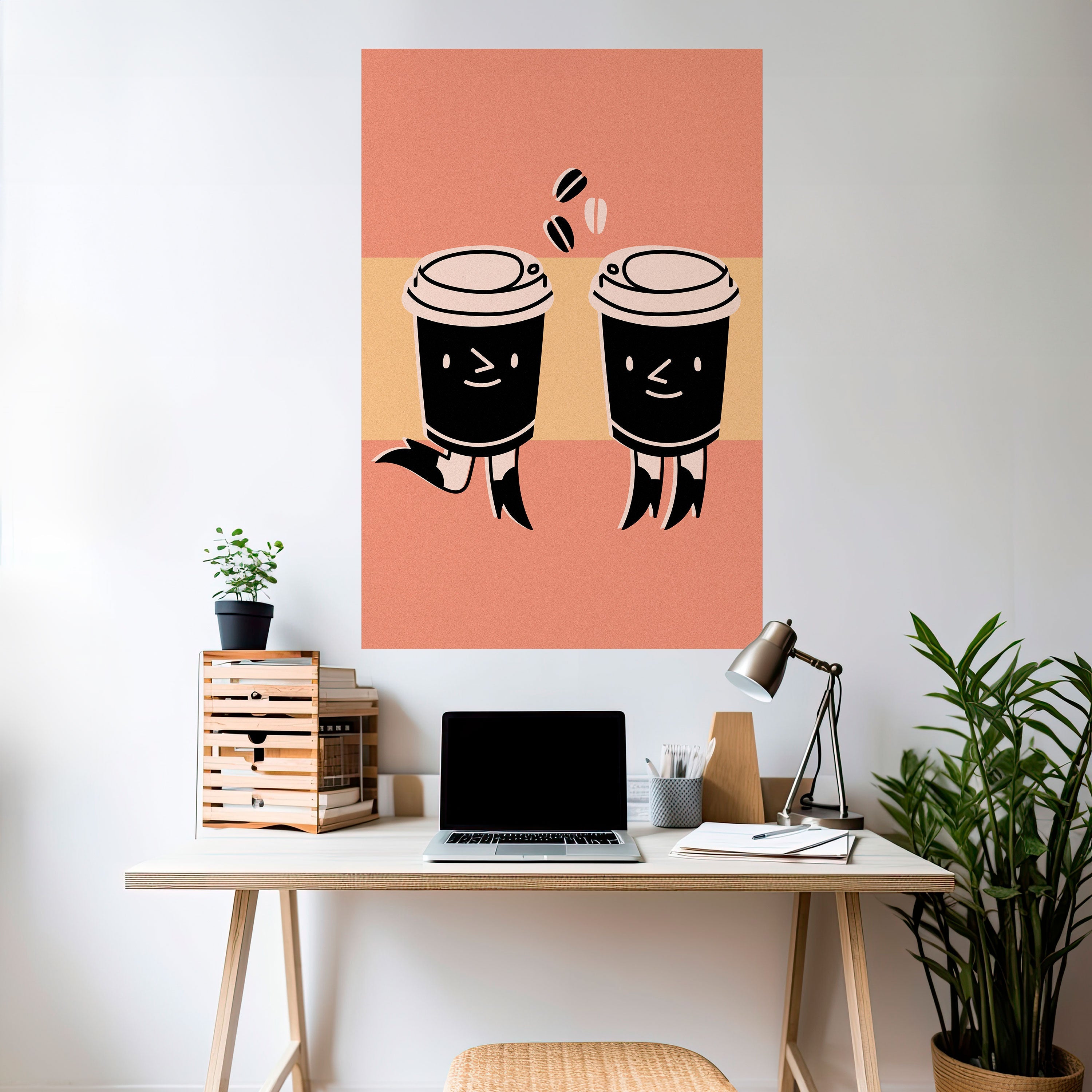 JOYFUL COFFEE Vertikales Poster zum Abziehen und Aufkleben